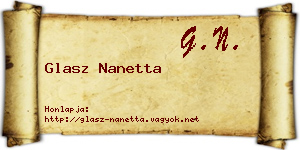 Glasz Nanetta névjegykártya
